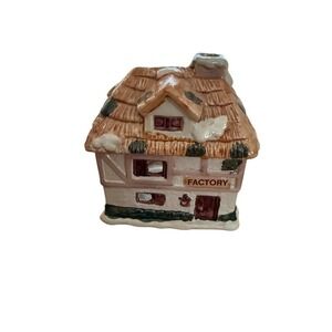 JSNY Dickens Village Factory Tealight Votive‎ Candle Holder House Christmas